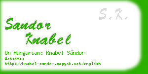 sandor knabel business card